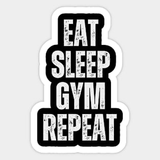 Eat sleep gym repeat funny Mens Gym Sticker